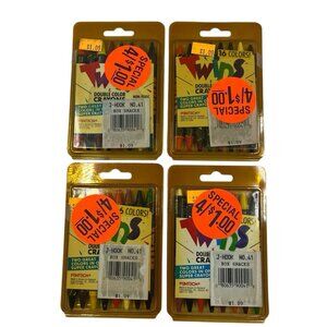 Vintage Pentech Twins 16 Colors Non-Toxic Double Color Crayons 8PK 1989 Lot Of 4